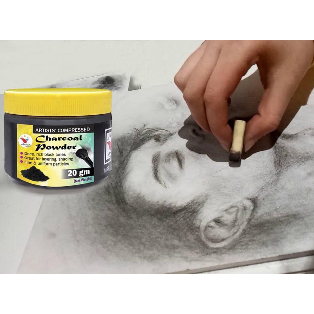 Deepest charcoal, richest black tones Smooth blending, glides easily and smudges perfectly Small and uniform particles