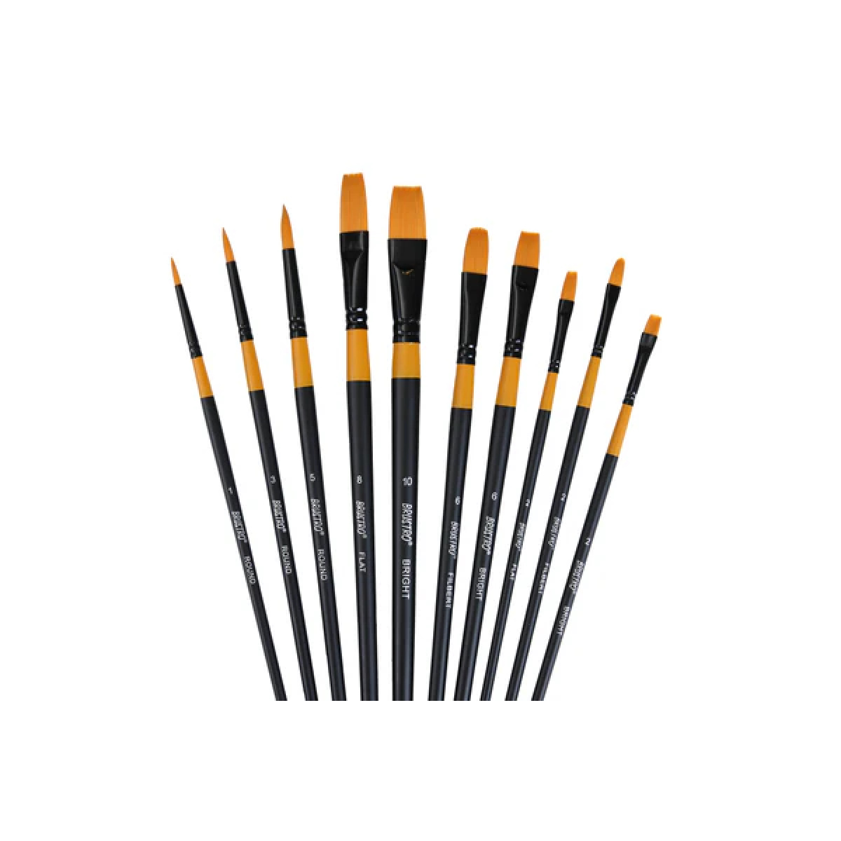 BRUSTRO Artists Gold Taklon Brushes Set of 10